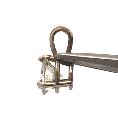 14K White Gold Round Diamond Solitaire Bridal Birthday Anniversary Pendant