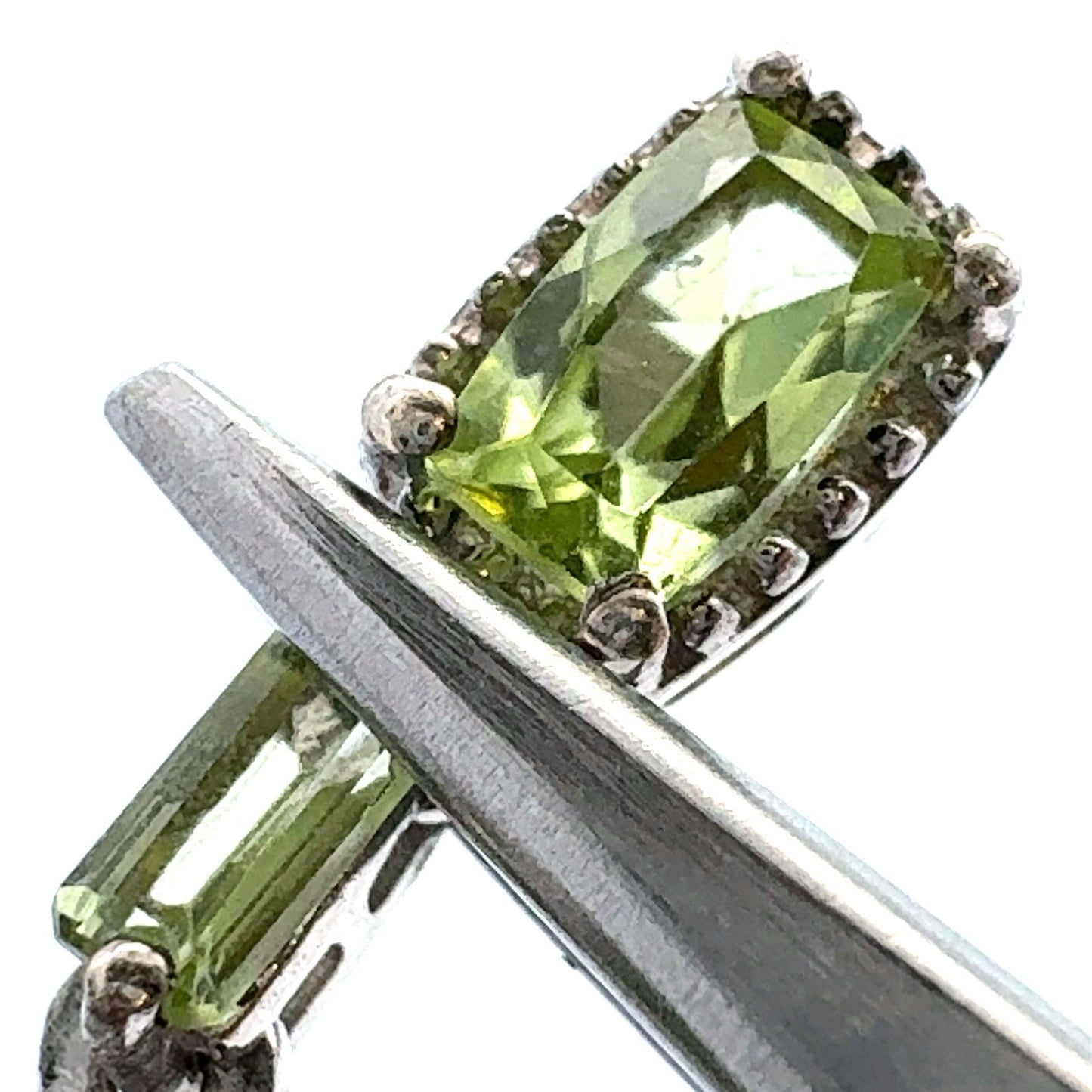 Designer 925 Sterling Silver Peridot Teardrop August Birthstone Dangle Earrings