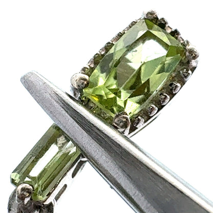 Designer 925 Sterling Silver Peridot Teardrop August Birthstone Dangle Earrings