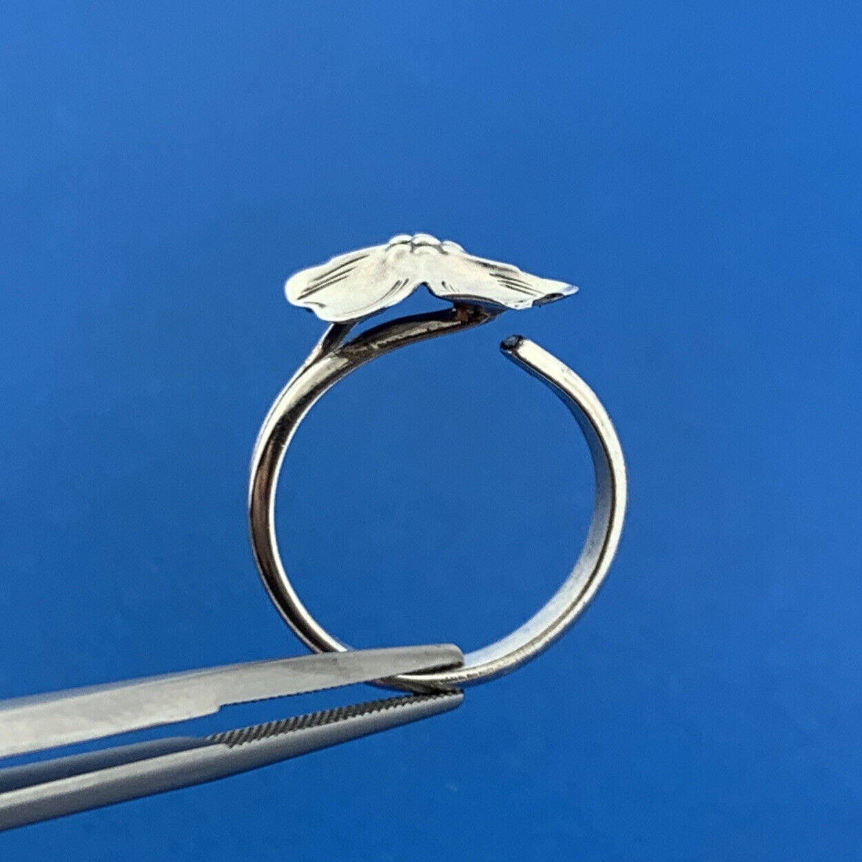 Vintage 925 Sterling Silver Dogwood Blossom Floral Design Adjustable Ring