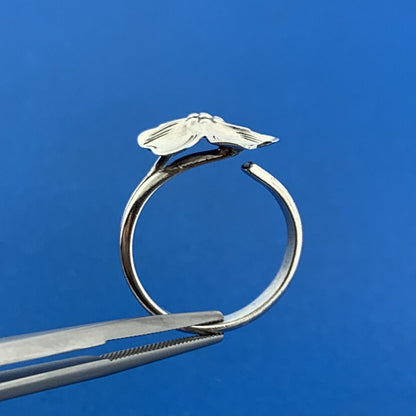 Vintage 925 Sterling Silver Dogwood Blossom Floral Design Adjustable Ring