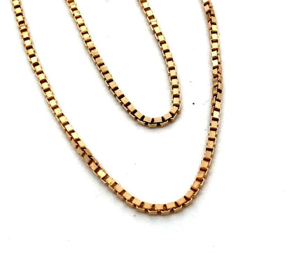 Designer NC 14K Yellow Gold Box Chain Necklace