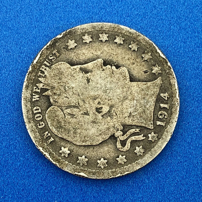 1914 S Silver Barber Quarter $.25 Better Key Date San Francisco Coin Rare Scarce