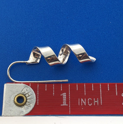 Stunning Sterling Silver 925 Twisting Spiral Ribbon Wire Hook Earrings