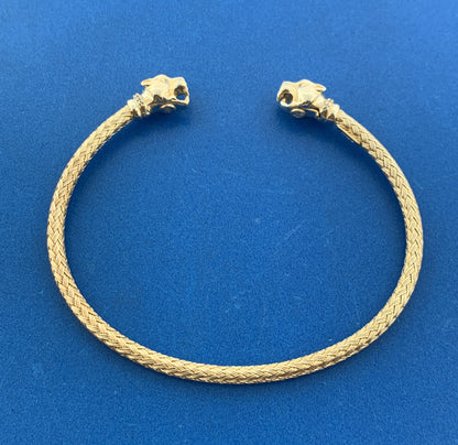 Dyadema Italy Sterling Silver Vermeil Two Tone Diamond Devil Dog Cuff Bracelet