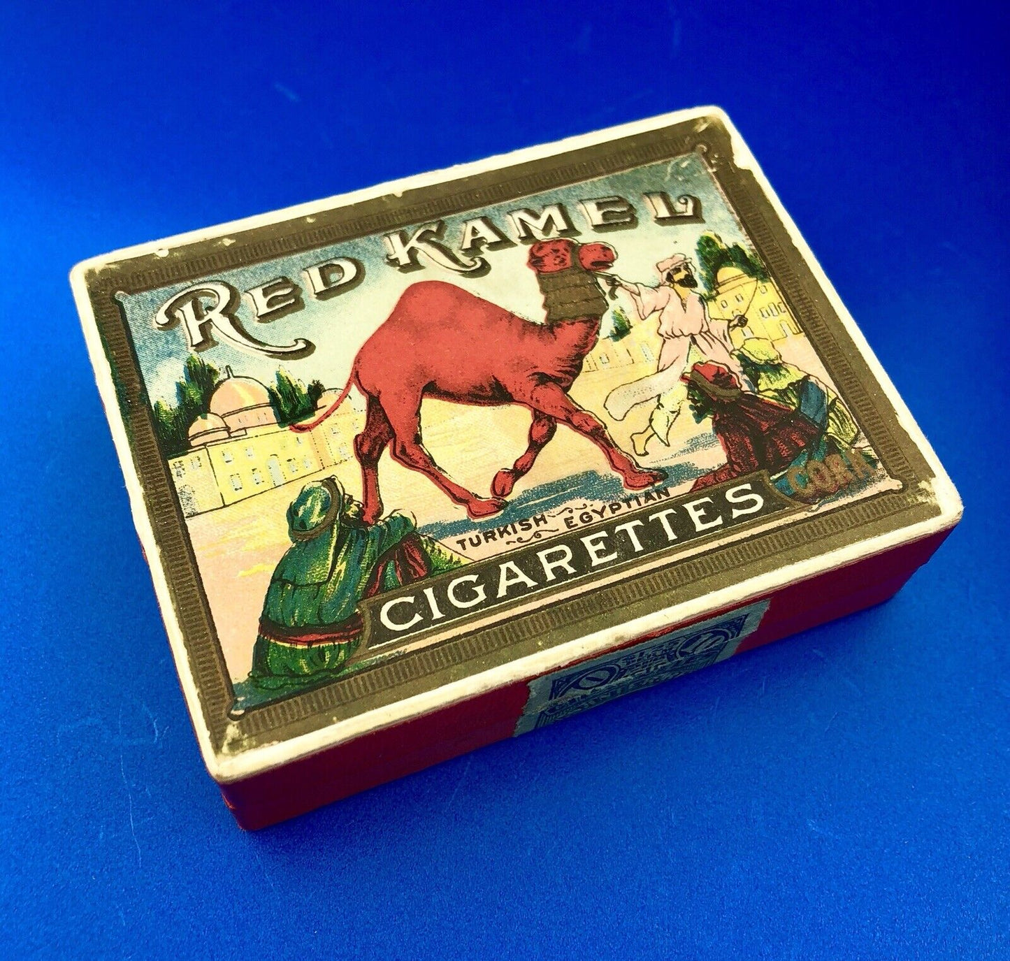 1909 Art Nouveau Empty Red Kamel Cigarette Pack Early Rare Scare Box Ephemera