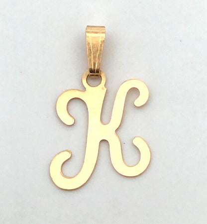 Designer SCC 14K Yellow Gold Letter Initial K Monogram Pendant