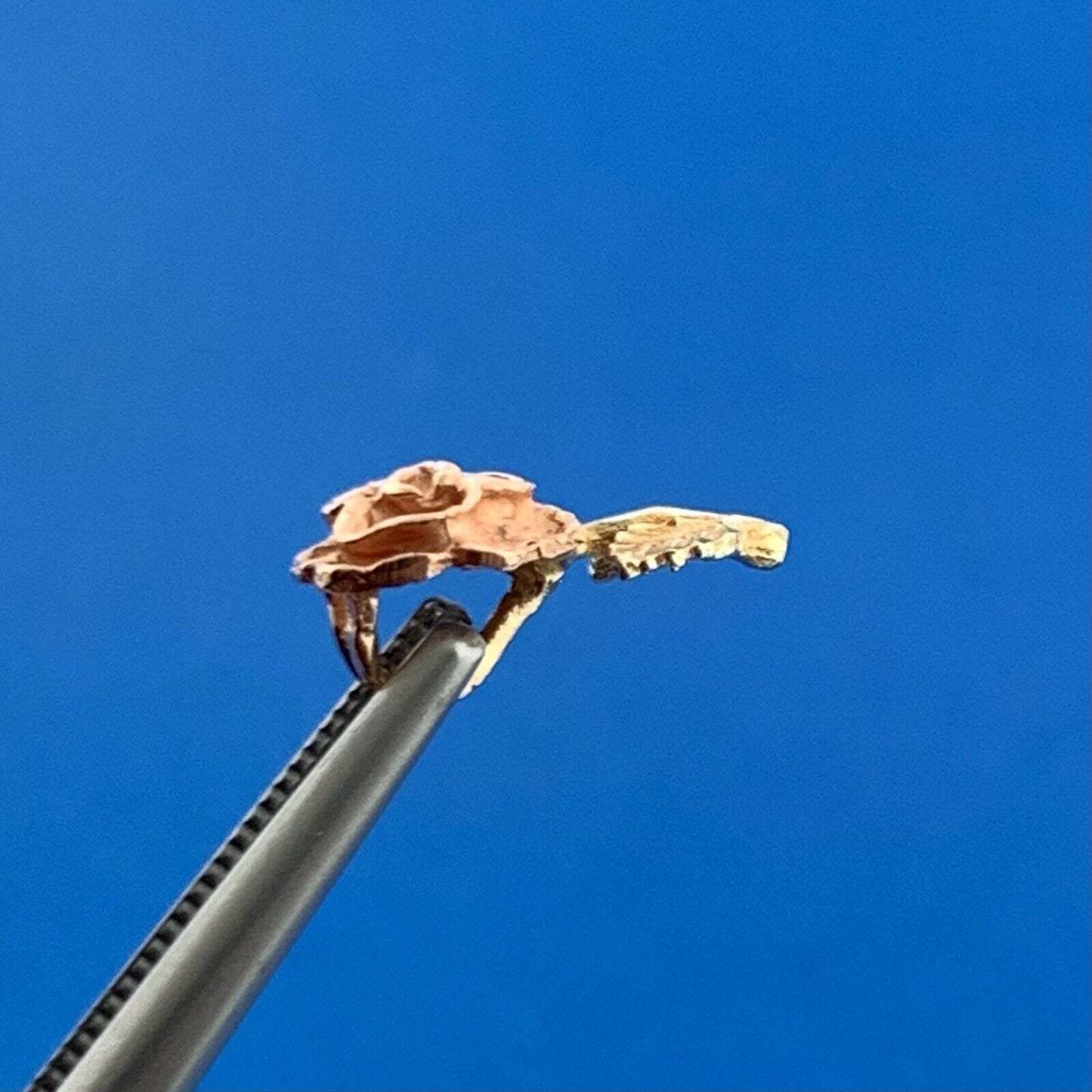 Designer OR 14k Yellow & Rose Gold Floral Rose Flower Precious Small Pendant