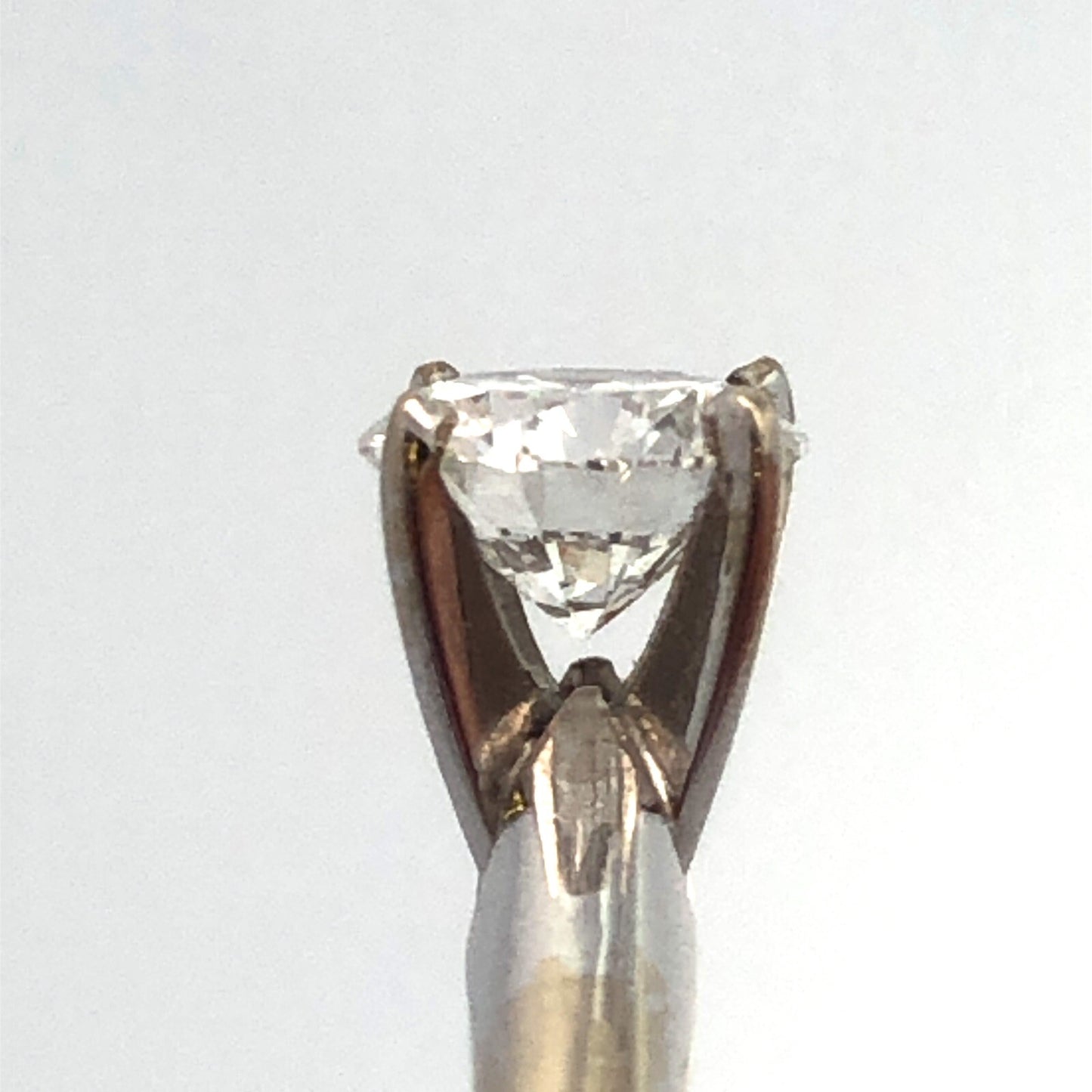 Designer 14K White Gold Round Diamond Solitaire Size 6.75 Engagement Ring