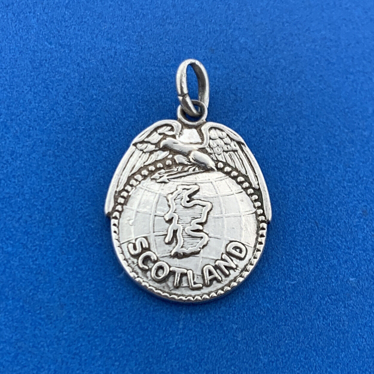 Vintage Designer 925 Sterling Silver Scotland Souvenir Bracelet Dangle Charm