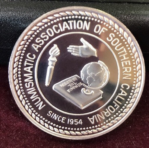 1988 Numismatic Association of Southern California 999 Silver Youth in Numis Rnd
