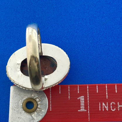 Fabulous Sterling Silver Oval Red Jasper Rejuvenation Statement Ring