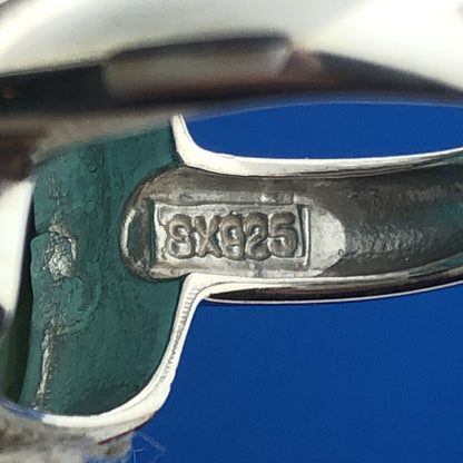 Stunning Sterling Silver 925 Cushion Cabochon Larimar Statement Ring Size 6