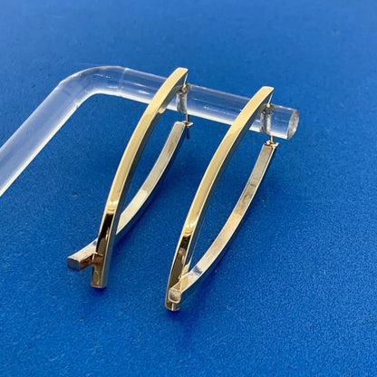 Jacmel Mauritius JCM 14K Yellow Gold Modernist Ichthys Earrings