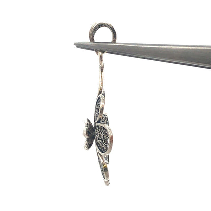 Vintage 925 Sterling Silver Filigree Detail Flower Statement Pendant