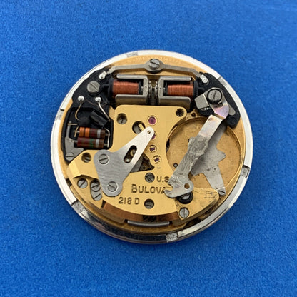 1970's Bulova Accutron 218 D Tuning Fork Watch Head Parts Only Not Working