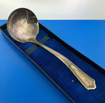 Yourex Associated Silver Seal RCCO Bouquet Plated Soup Sauce Ladle Original Box
