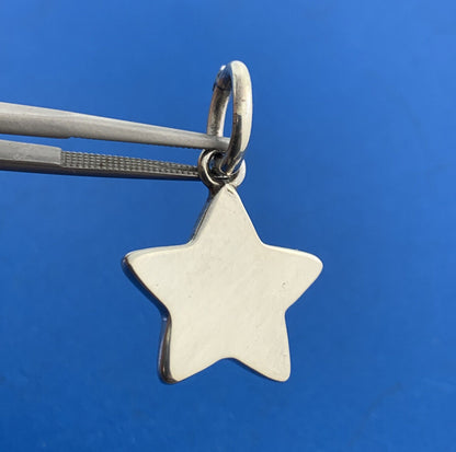 925 Sterling Silver Solid Star Charm Pendant