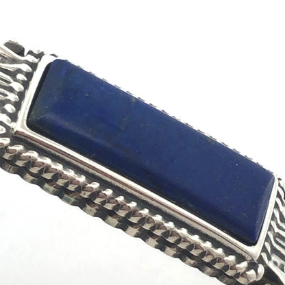 Carolyn Polack 925 Sterling Silver Rectangle Lapis Lazuli Open Cuff Bracelet