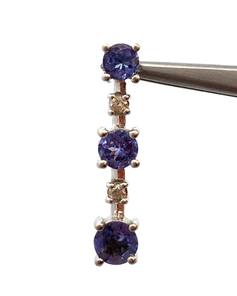 Keepsake THL 14K White Gold Tanzanite Diamond Eternity Bar Pendant