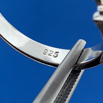 Vintage FAS 925 Sterling Silver Princess Pink Ice Statement Cocktail Ring