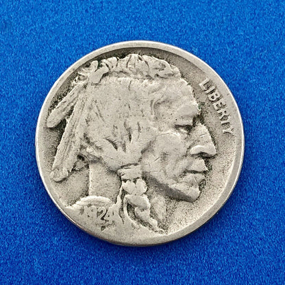 1924 S Indian Head Buffalo Nickel Better Key Scarce San Francisco Mint Coin