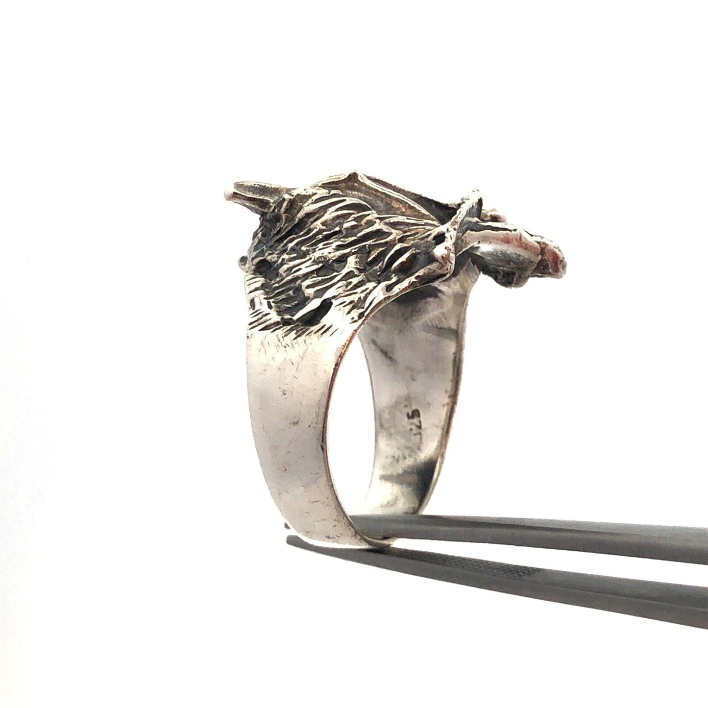 Retro 925 Sterling Silver Horse Head Bridle Western Style Statement Chunky Ring
