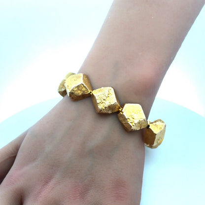 Bjorn Weckstrom Lapponia 14kYellow Gold Rapid Stones 1965 Modernist Bracelet