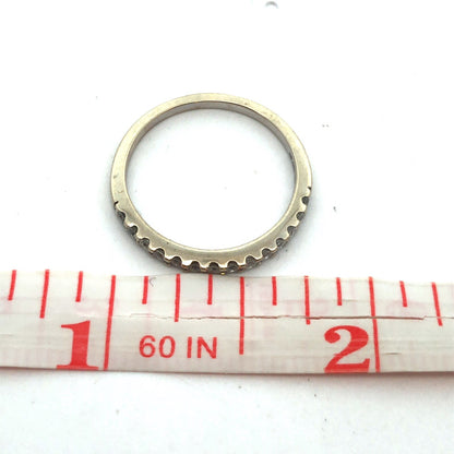 Designer 14K White Gold Diamond Wedding Anniversary Stackable Band Ring