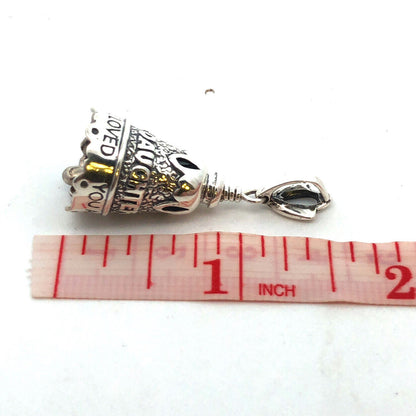 Designer JJ 04 925 Sterling Silver Daughter You are Loved Bell Pendant