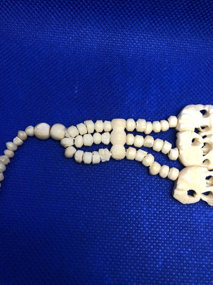Artisan Hand Carved Resin Three-Strand Beaded Statement Necklace