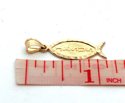 Designer Michael Anthony 14K Yellow Gold Jesus Fish Ichthys Pendant