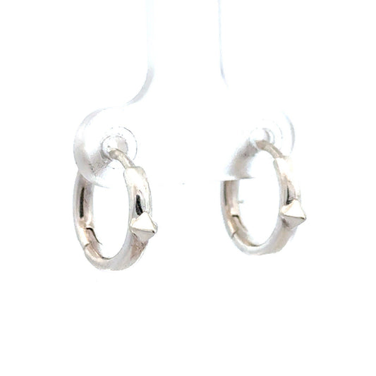 Designer Kendra Scott 925 Sterling Silver Polished Spiked Huggie Hoop Earrings