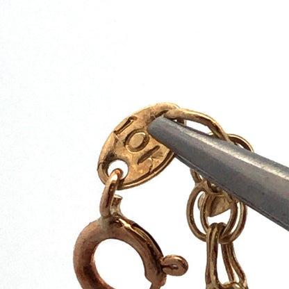 Designer OR 10K Yellow Gold Heart Chain Link Bracelet