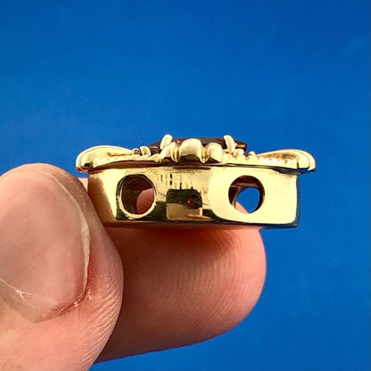 Designer DDH 10K Yellow Gold Garnet January Anniversary Slide Bracelet Charm