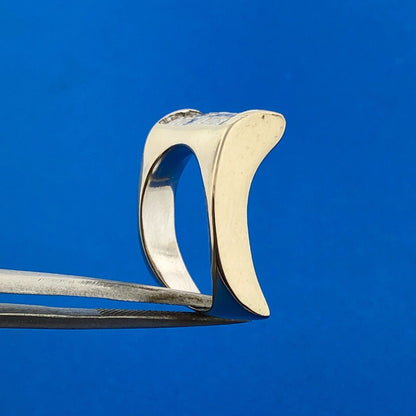 Modernist 18K White Gold Princess Diamond 1tcw Anniversary Statement Bar Ring