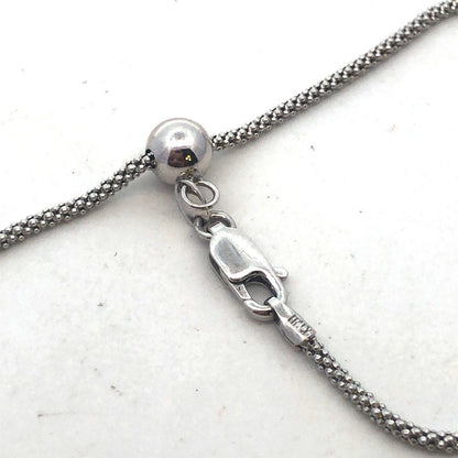 Designer Italy 925 Sterling Silver Pave Diamond Heart Adjustable Lariat Necklace