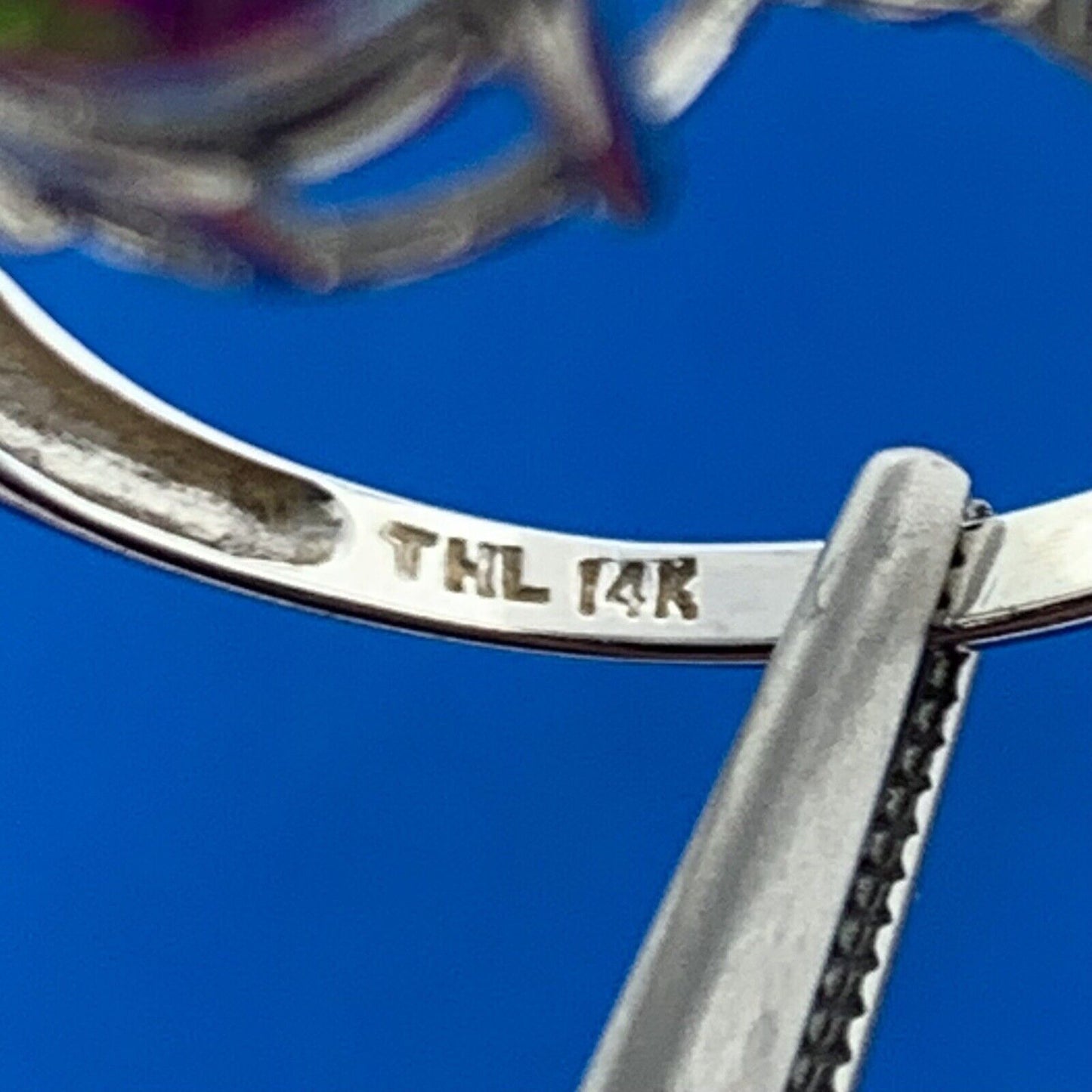 Samuel Aaron THL 14K White Gold Oval Mystic Topaz Diamond Accented Ring