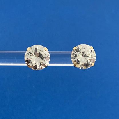 Jacmel Mauritius JCM 14K Yellow Gold Cubic Zirconia CZ Statement Stud Earrings