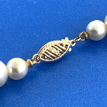 Estate 14K Yellow Gold Creamy Pearl Bead Necklace