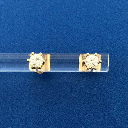 Gorgeous 14k Yellow Gold Round Cut Diamond .25tcw 1/4  Stud Earring Pair