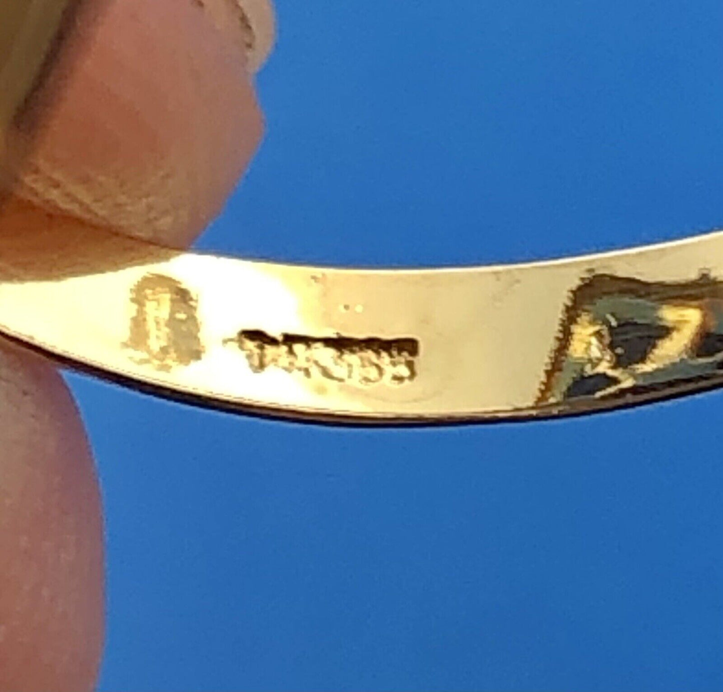 Vintage 14K Yellow Gold Lapis-Lazuli Cabochon Modernist Abstract Cocktail Ring