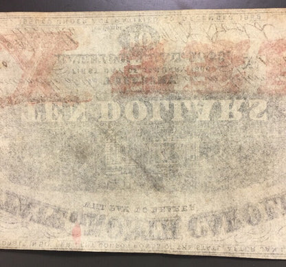 1863 $10 The State of North Carolina Note Civil War Era Possible Inking Error AU
