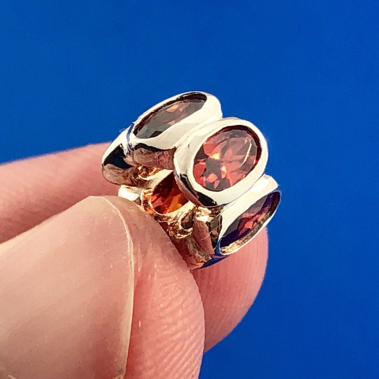 Designer 925 Sterling Silver Oval Garnet January Slide Bracelet Bead Charm