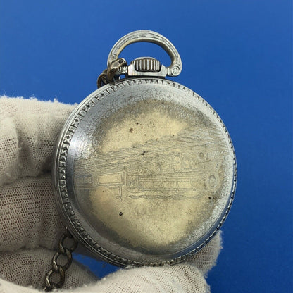 1925 Elgin BW Raymond 21j Grade 478 Base Metal Railroad Pocket Watch Fob Works