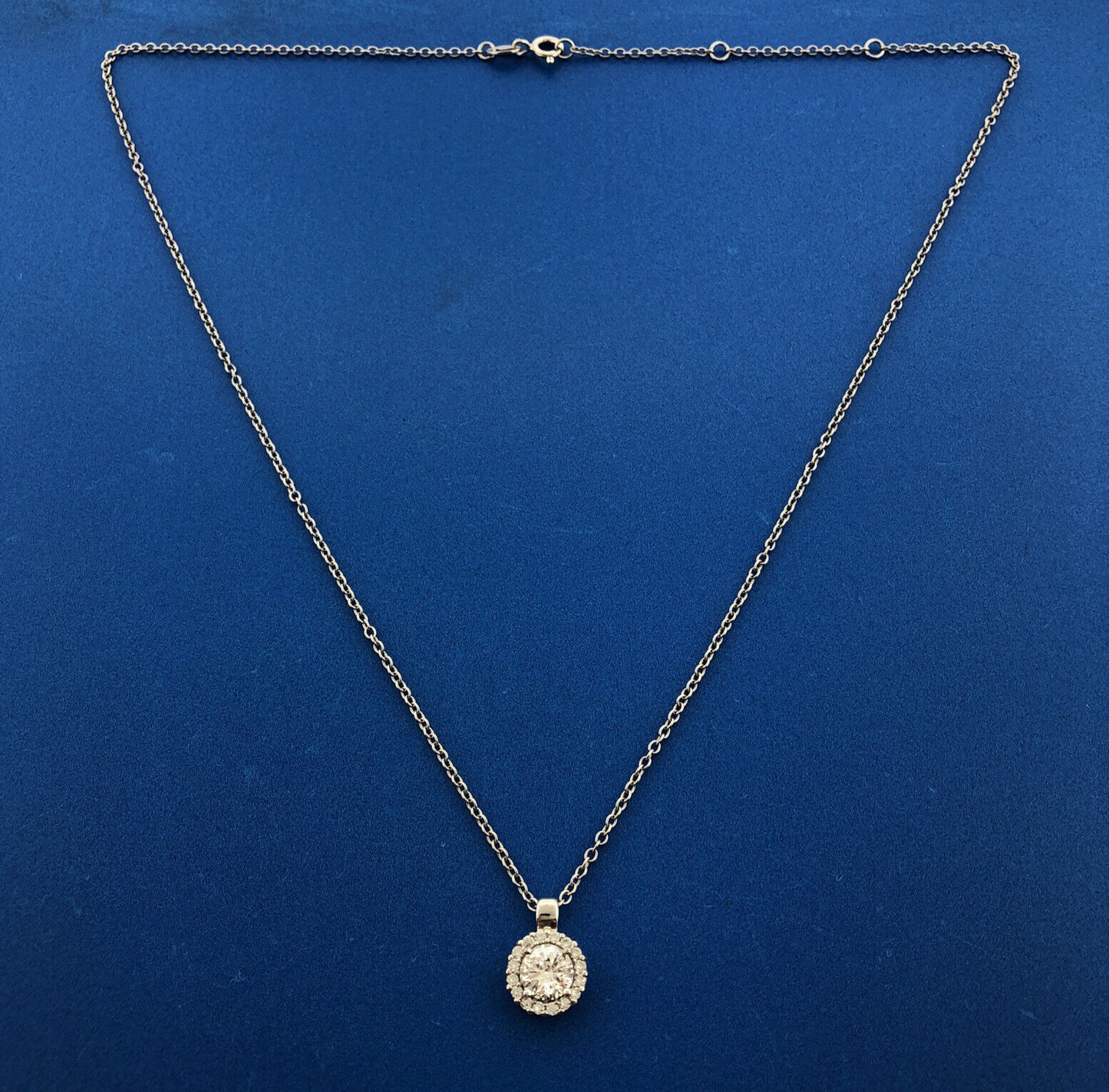 Exquisite 925 Sterling Silver Cubic Zirconia CZ Solitaire Halo Eternity Necklace