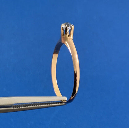 Estate Robin Hood 10K Rose Gold Cubic Zirconia Solitaire Engagement Promise Ring
