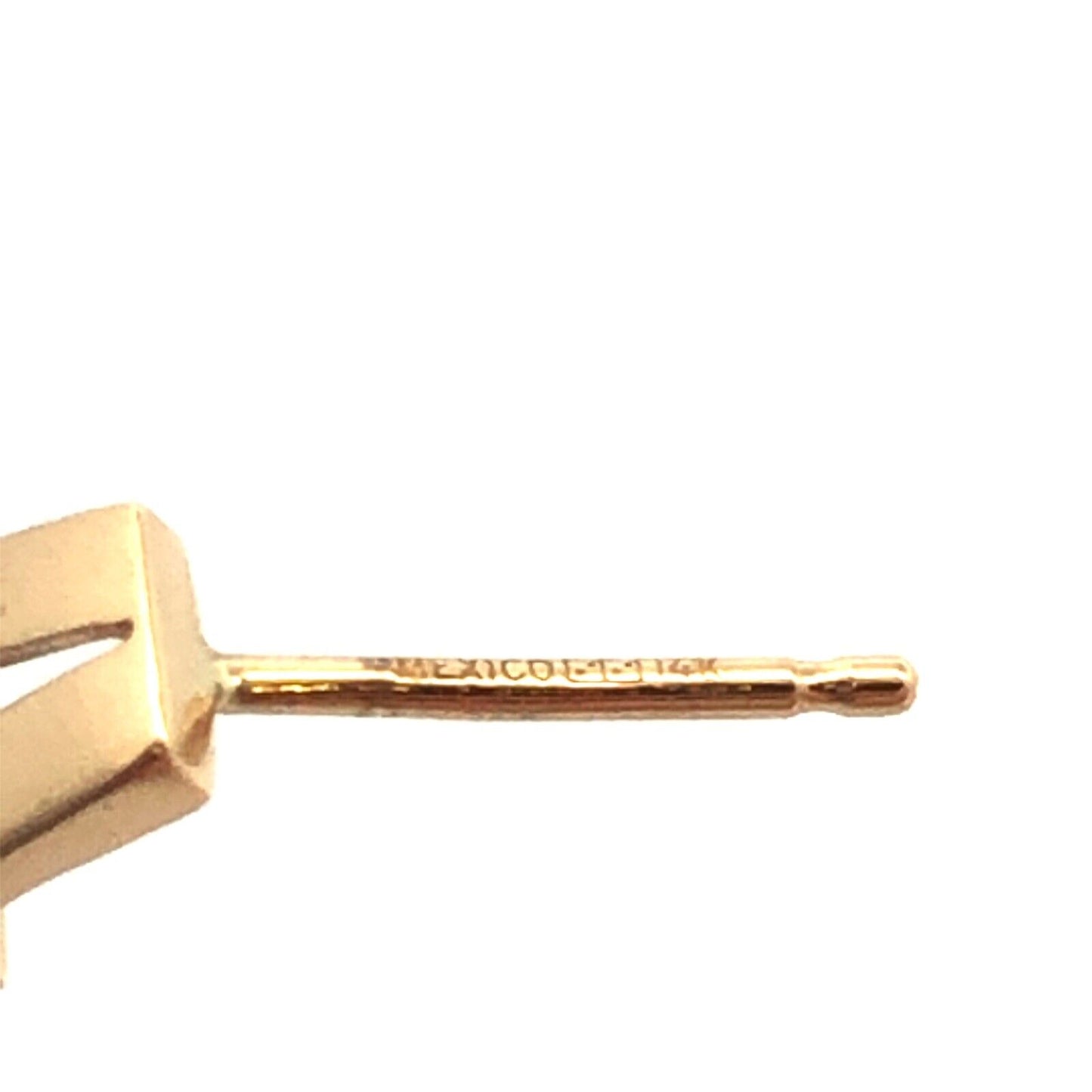 Designer Mexico 14K Yellow Gold Round Ruby Drop Stud Earrings