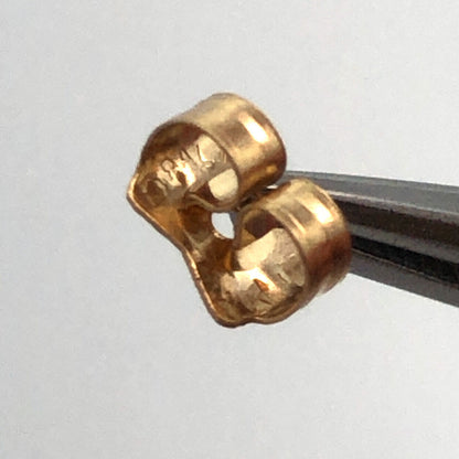 Vintage 14K Yellow Gold Oval Tigers Eye Diamond Accented Stud Earrings