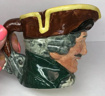 Vintage Royal Doulton Dick Turpin Mask Up Large Character Jug Mug A Mark England